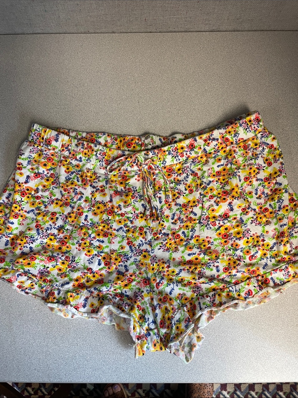 next Floral Drawstring Women’s Shorts - White/Yellow/Green/Blue